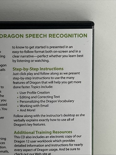 NEW Nuance Dragon Naturally Speaking Version 12 Training Video for Dragon Speech - Picture 4 of 9