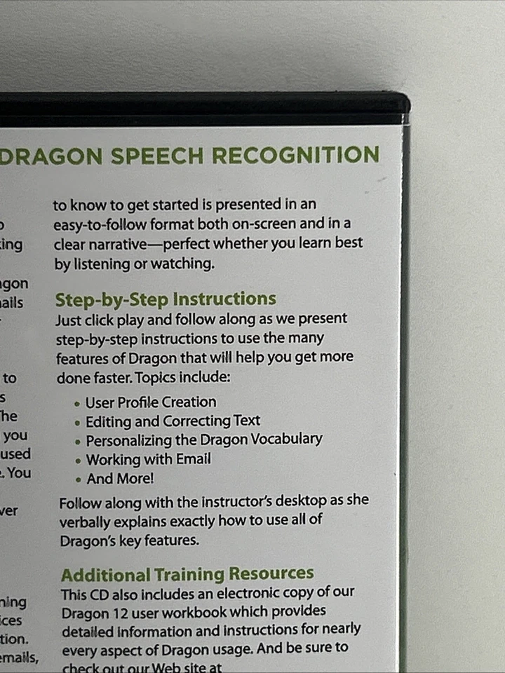 NEW Nuance Dragon Naturally Speaking Version 12 Training Video for Dragon Speech - Image 4 of 4