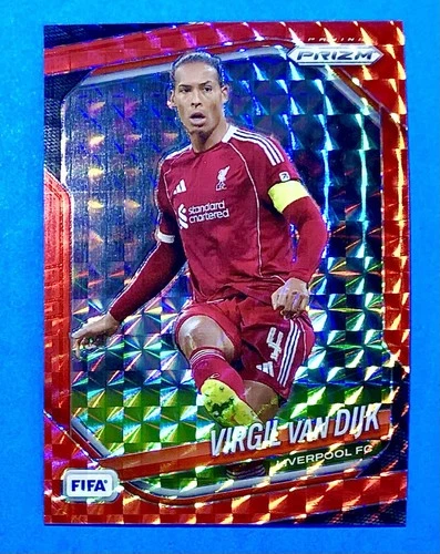 2025-26 Panini Prizm FIFA Soccer Red Mosaic Prizm Virgil Van Dijk #103