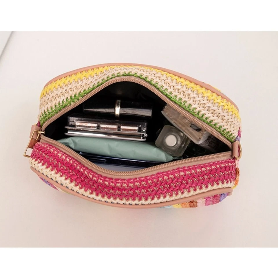 Woven Shoulder Bags Multi-color Handbags Durable Crossbody Bag  Women - Image 3 of 4