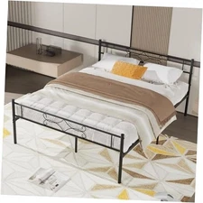  Full Size Bed Frame Metal Platform/Mattress Foundation with headboard 