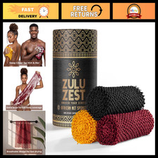 3-Pack African Net Sponge Exfoliating Mesh Scrubber for Face Body, Quick Dry,