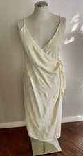 Urban Outfitters Cream Flashing Lights Wrap Dress Spaghetti Strap Medium