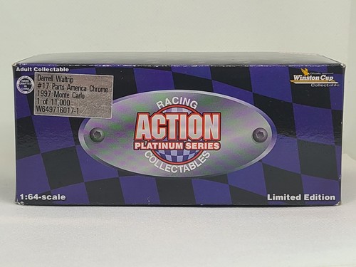 Action Darrell Waltrip #17 Parts America Chrome 1997 Monte Carlo 1:64 W/ Display - Picture 14 of 15