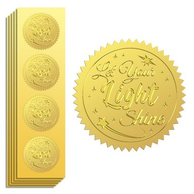 25sheets Self Adhesive Foil Embossed Stickers Medal tion Sticker Word 5x5cm 