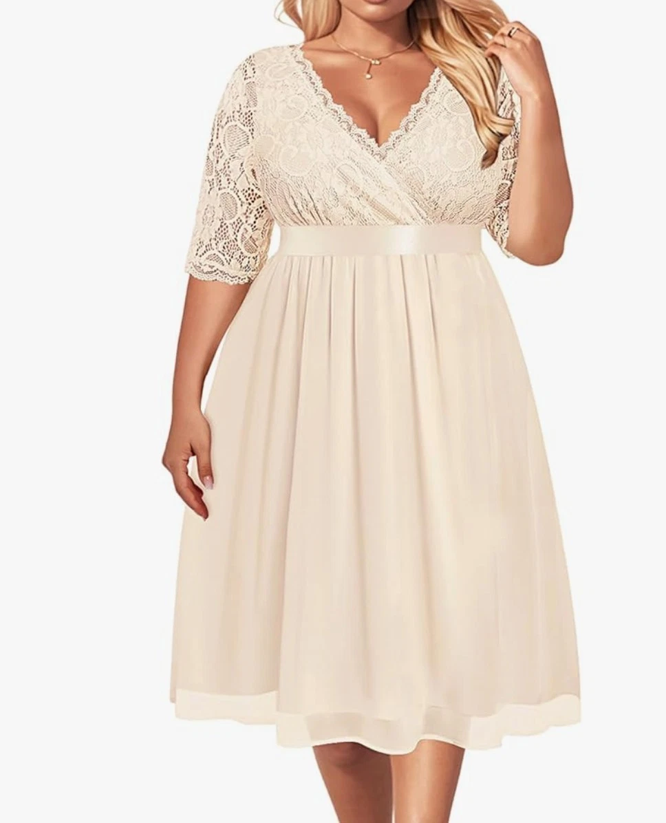 Knee Length Formal Plus Size Dresses for Women for sale | eBay