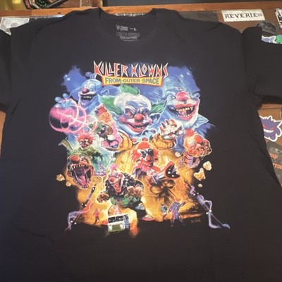 Killer Klowns From Outer Space Black Cotton Graphic T-Shirt Men's Size L Horror