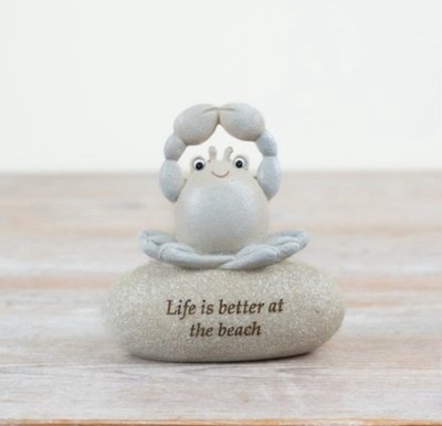 Krabbe Kiesel Ornament ''Life Is Better At The Beach'' 11 cm