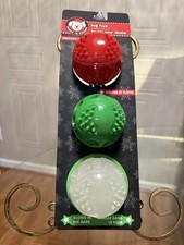 Chase 'n Chomp Durable TPR Squeaking Fetch Ball Dog Toy, 3" Holiday Collection