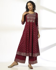Women Printed Flared Kurta  Palazzos