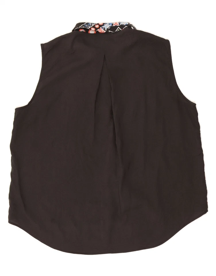 Blusa Top MOSSIMO Mujer Sin Mangas Reino Unido 20 2XL Negra Poliéster Geométrico CI03 Foto 2 de 3