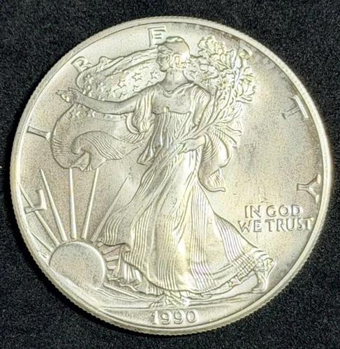 1990 ASE Silver Eagle Coin - 1 oz .999 Fine Uncirculated #002