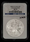 2008-W 1 oz Silver American Eagle Burnished - NGC MS 70 - SKU-E3635