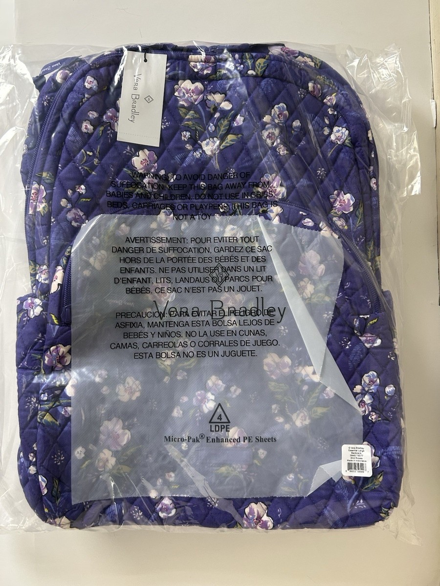 NWT Vera Bradley Essential Large Backpack WILD ROSES RP $159 