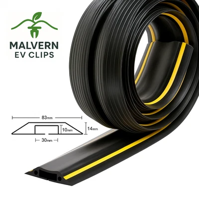 3M EV Charging Cable Heavy Duty Floor Cover Protector Ramp – 2m - 8cm Black Yellow