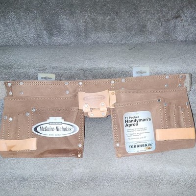 McGuire-Nicholas 11 Pocket Handyman's Apron Tool Belt Leather Brown Adjustable