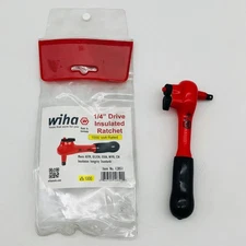 Wiha 12851 Insulated Ratchet 1/4in Drive Reversible Up to 1000 Volt Rated