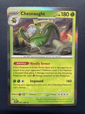 Chesnaught 007/086 Rare ME04: Chaos Rising Pokemon Holo Near Mint fast ship!