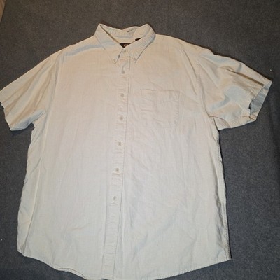 Vintage mens Route 66 gingham seersucker button up shirt 2X olive beige 491