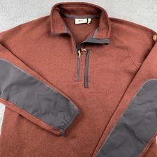 Fjallraven Ovik Fleece Pullover Mens Large Red 1/4 Zip Jacket Hiking Outdoor