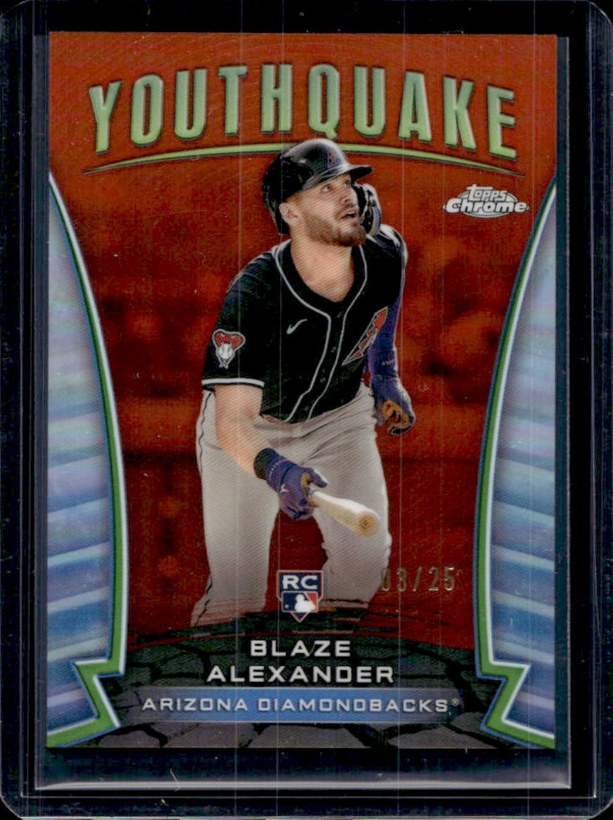 2024 Topps Chrome Update Blaze Alexander Youthquake RC Orange Refractor #/25