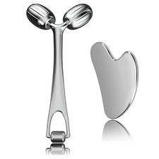 Gua Sha Facial Tools and Face Roller Set, Facial Massage Tool for Women  s Ski...