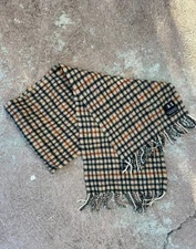 Daks Vintage Wool Check Scarf 90s