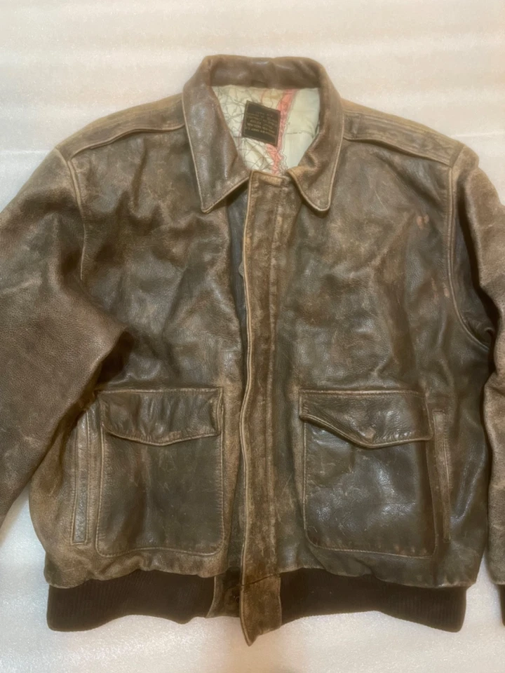 Glenn Miller Avirex pilot leather jacket L Vintage 1987 - Image 2 of 4