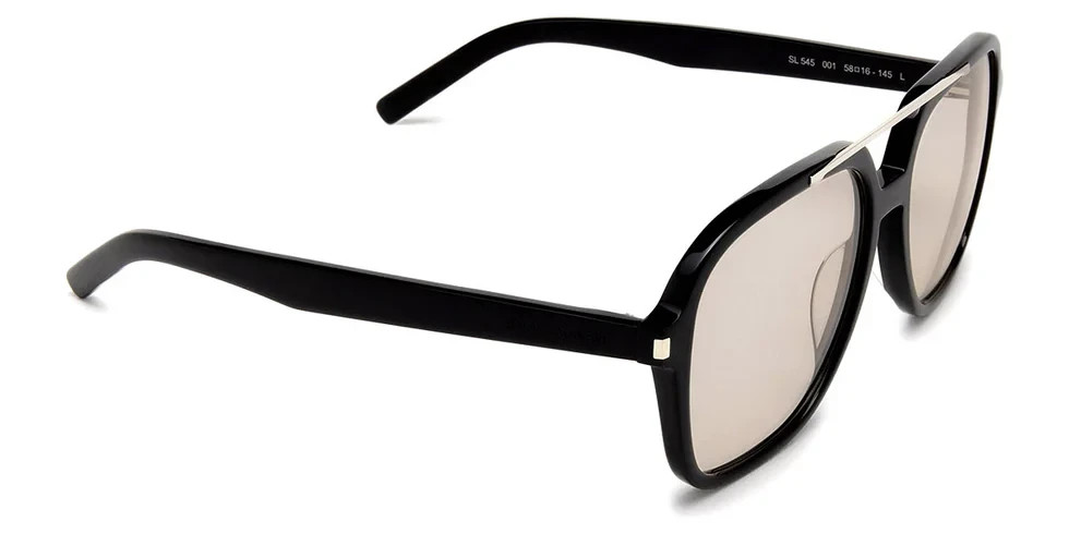 Saint Laurent SL 545 Sunglasses Black Frame Light Yellow Lens YSL