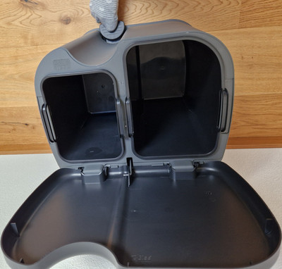 Curver Deco Bin Duo Mülltrennsystem 2 Fächer 1x15 Liter 1x6Liter mit Deckel grau