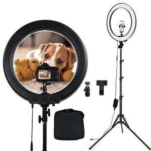 18in LED Ring Light Kit 55W 240 LED w/ Tripod Stand Phone Holder Carry Bag