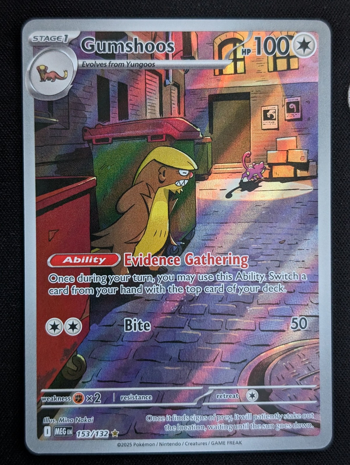 Gumshoos - 153/132 ME01: Mega Evolution Holo Pokemon TCG NM