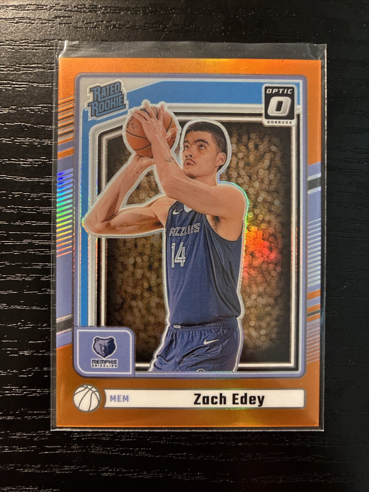 2024-25 Panini Donruss Optic Rated Rookies Preview Zach Edey Orange Prizm /75