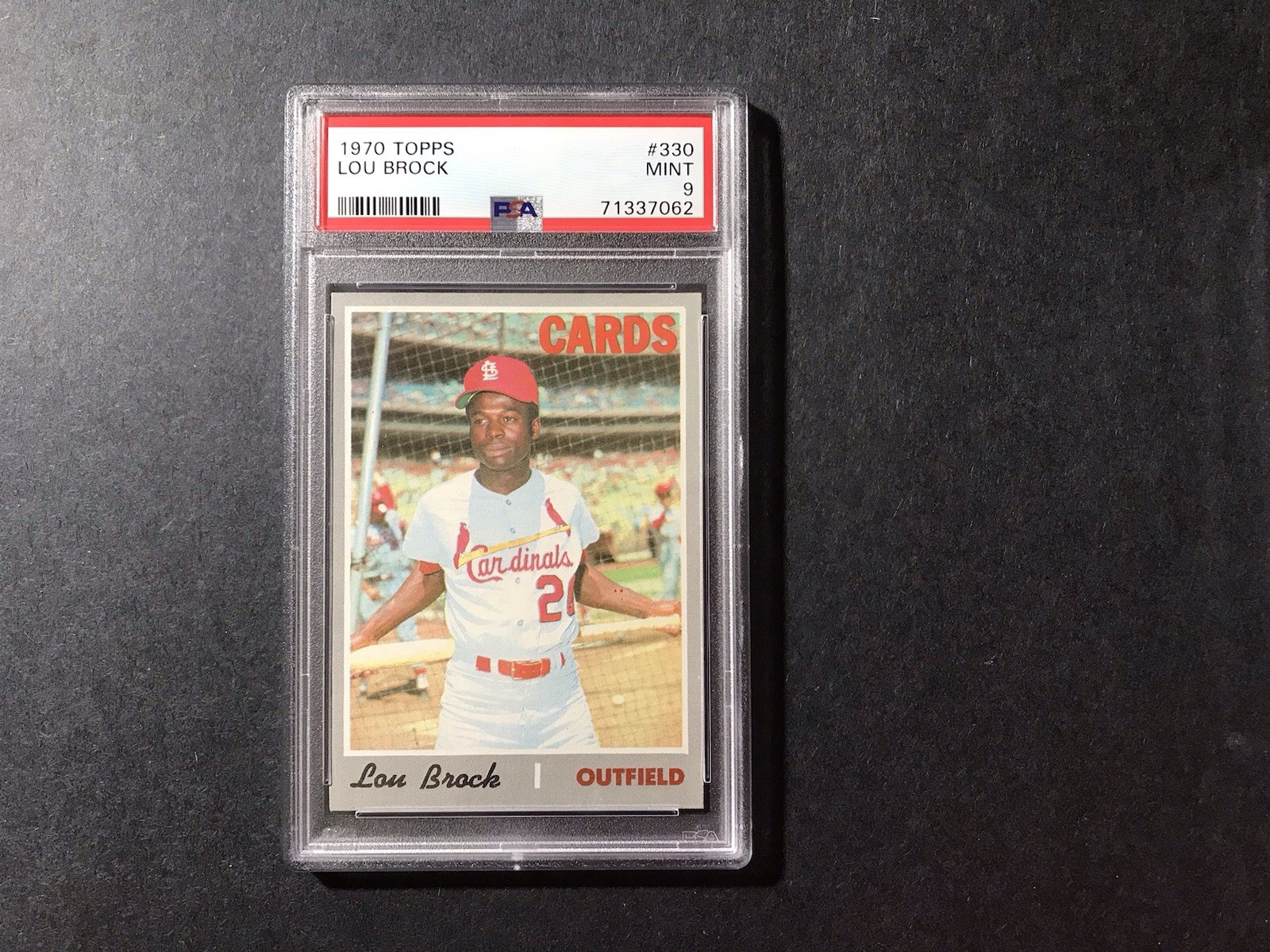 1970 Topps #330 Lou Brock St. Louis Cardinals HOF PSA 9 MINT CENTERED