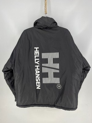 Helly Hansen Reversible Down Puffer Jacket Black Big Logo Back Print XL (ZN 1980