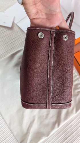 Authentic Hermes Garden Party 30 Bag Negonda Leather Rouge H SHW Used - Picture 8 of 24