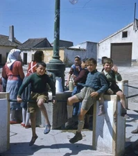 Vintage Stereo Realist Photo 3D Slide GOSSIP CENTER Spain