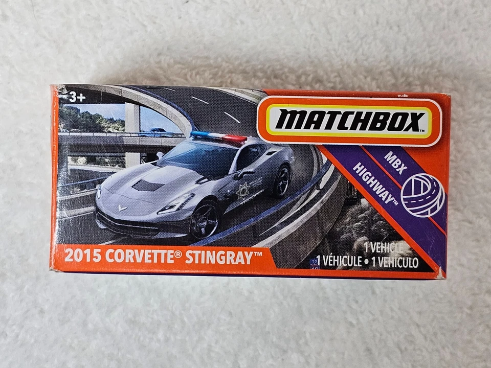 Matchbox 2015 Corvette Stingray Police 24/100 Mattel Chevrolet 2019 - Image 3 of 4