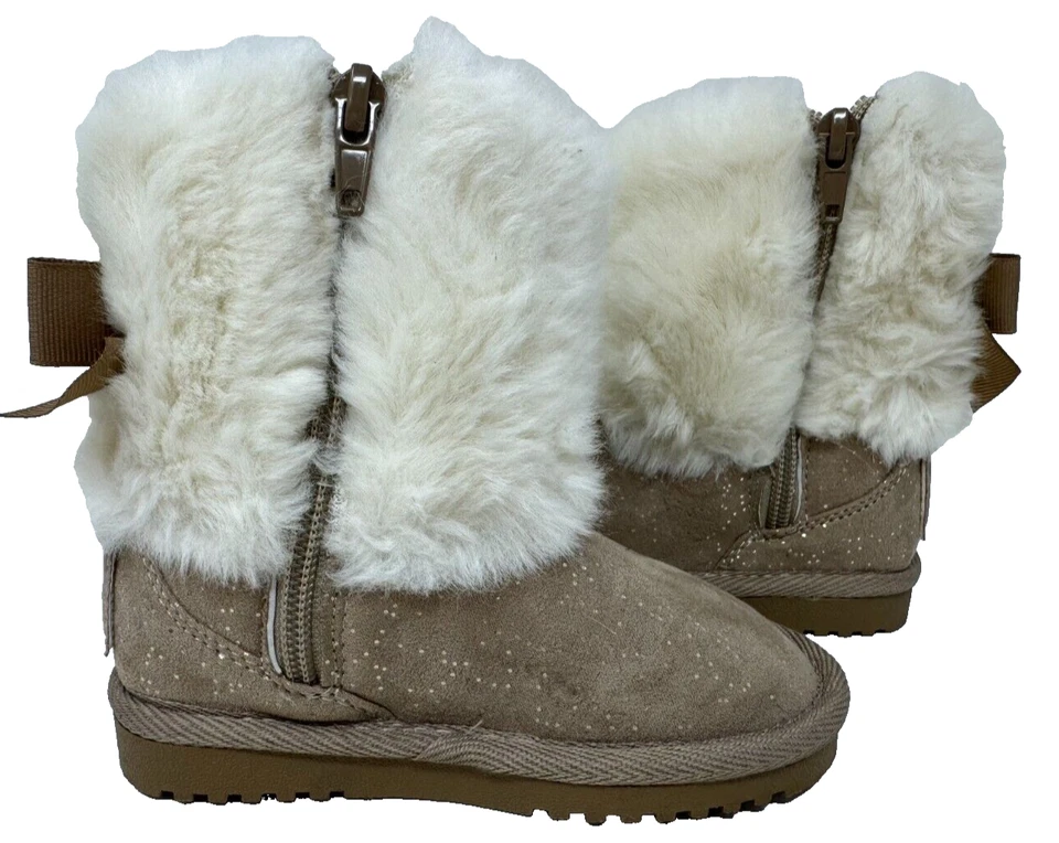 Canyon River Blues Toddler Girl's Emeri Zip Up Fuzzy Boots Lt.Brn Size:7 88C - Image 2 of 4