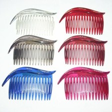 Hair Side Combs Sparkly Crystal Rhinestone Art Nouveau Wavy Swirl Made in France