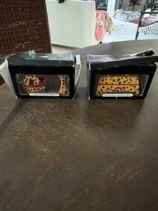 Mini Jewelry Boxes Magnetic Closure w/Mirror Inside Cheetah Print Shoe/Purse 