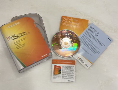Microsoft Office Home Student 2007 w Product Key,Word,Excel,Power Point,1 Note