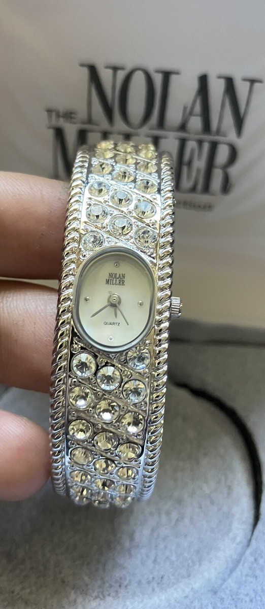 Nolan Miller Glamour Beautiful Bangle Timepiece Pave Crystal  display picture 3
