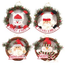 Image of Christmas Rattan Wreath with Plush Character Centre - Choose Design