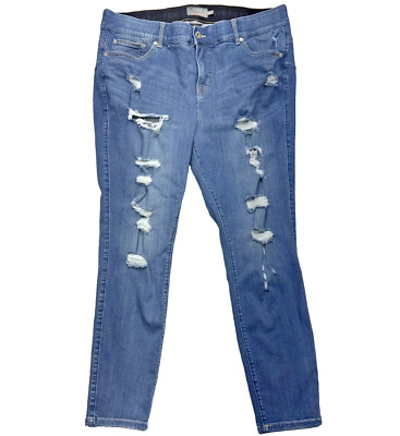 Torrid Bombshell Skinny Jeans Women s Size 20R Distressed High Rise Stretch