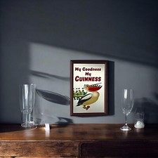 Kleiner Spiegel im Guinness-Stil "My Goodness" mit Holzrahmen | Kneipenspiegel 33 x 23 cm