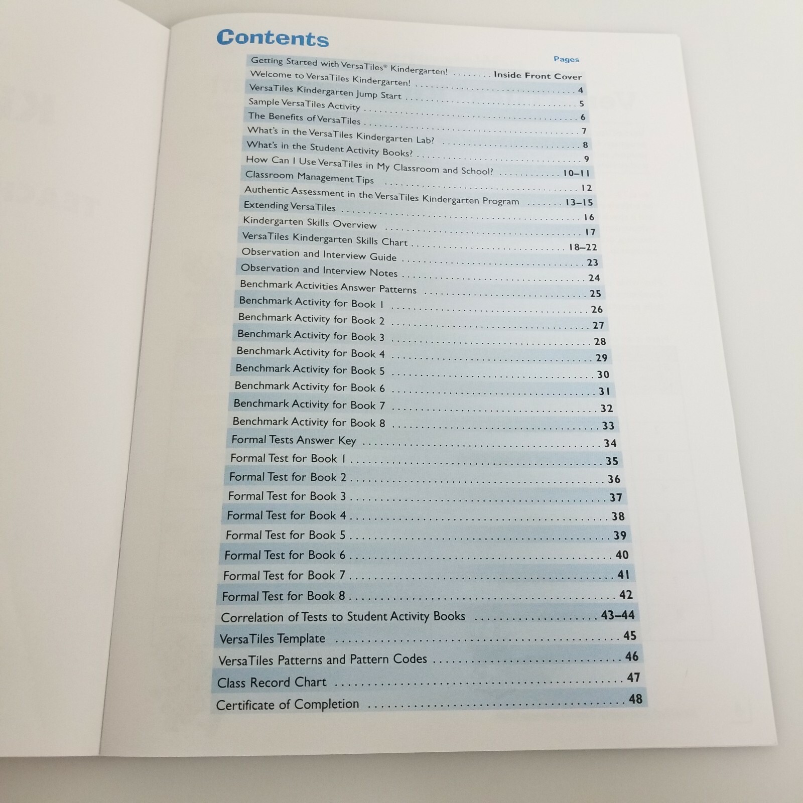 Versa Tiles Kindergarten Teacher Resource Guide VERSATILES PARENT Guide