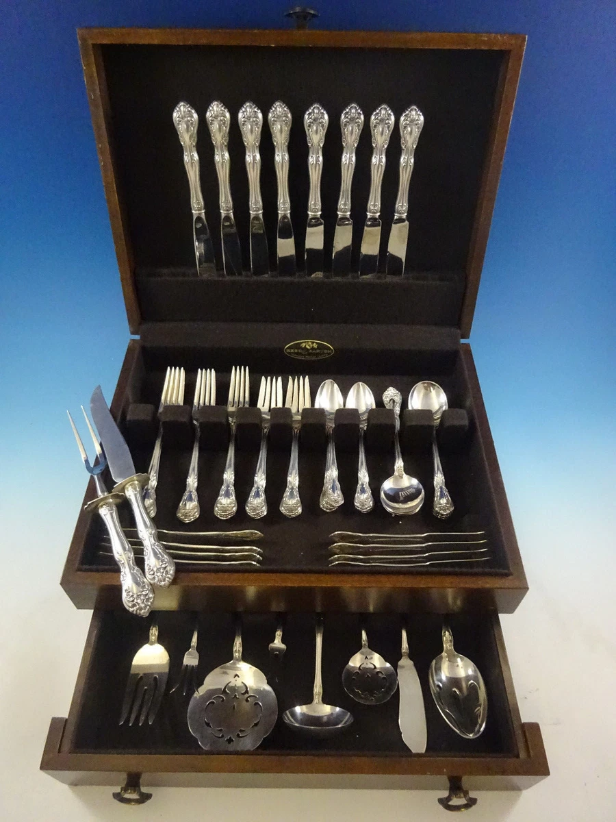 Alvin Chateau Rose Antique US Sterling Silver Flatware Sets for