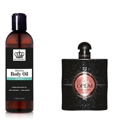 JAX OF LONDON 100% Pure Body Oil - Perfume inspired - Natural Oil - 200ml for Skin and Hair