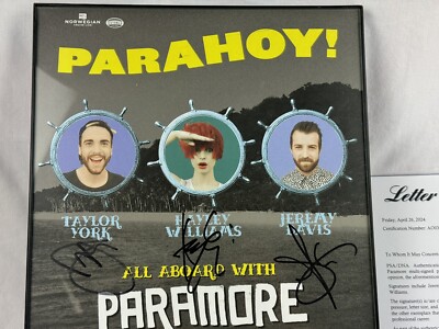 Paramore Parahoy 2014 Cruise Poster Signed by Hayley Williams